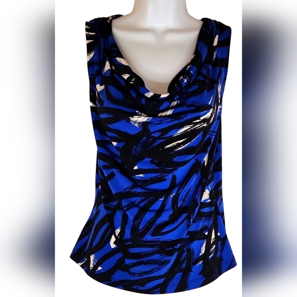 Calvin Klein Drape Bodice Blue Top - Picture 1 of 2